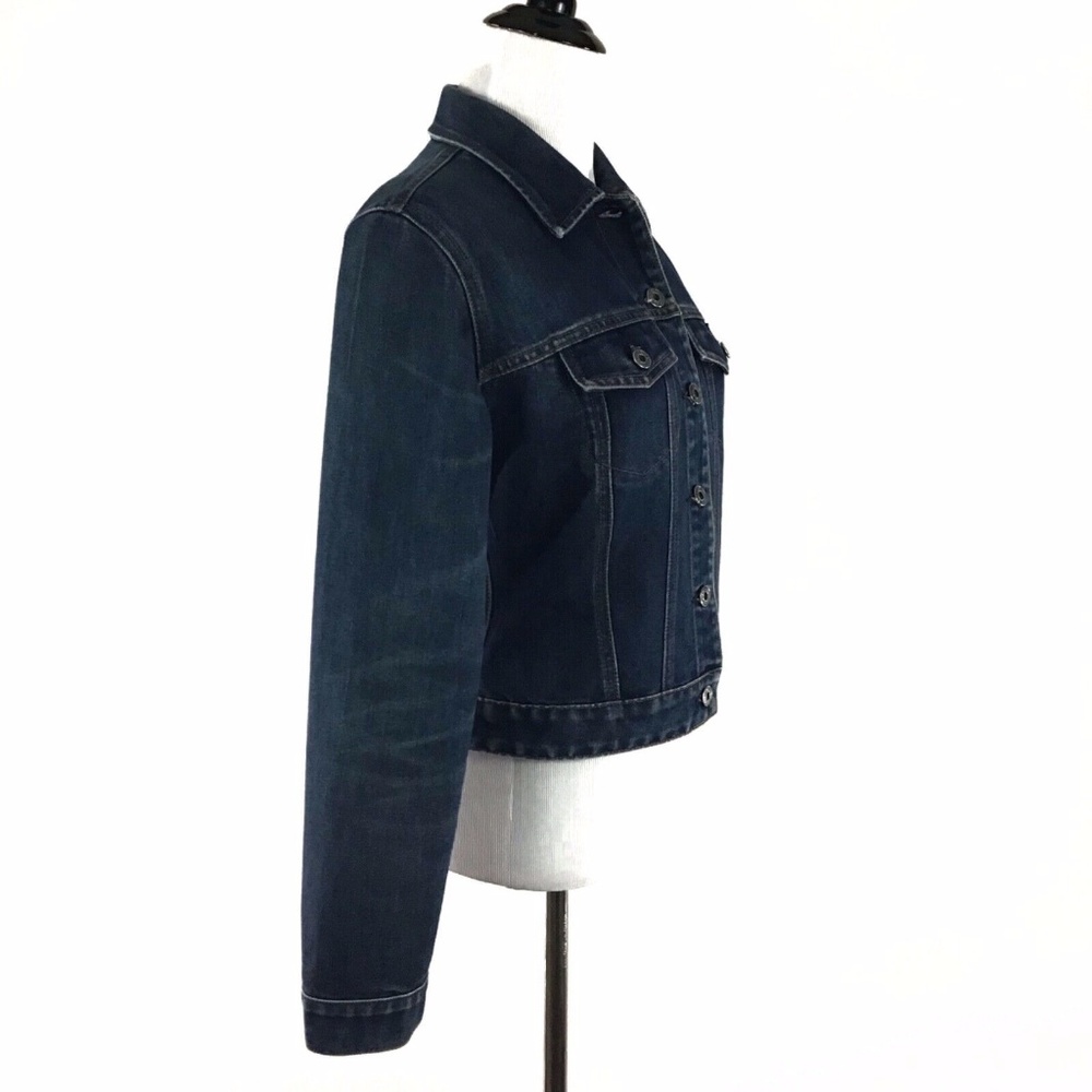 ❌SOLD❌GAP Denim Jean Jacket Dark Wash Stretchy XS - Picture 4 of 7
